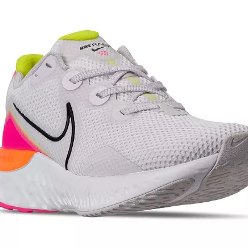 Women’s Nike Renew Run Sneakers in Platinum Pink Blast Colorway 7